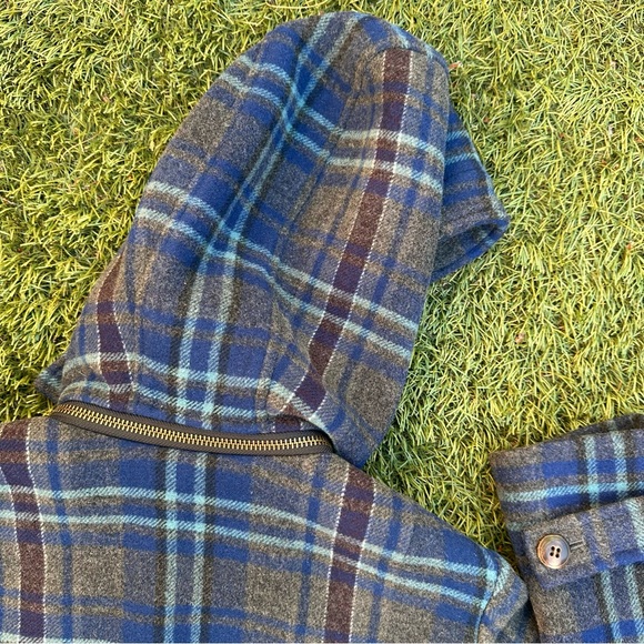 L.L. Bean Signature Women’s Wool Blend Duffle Coat Plaid Toggle Botton Trench 10 - Picture 10 of 11